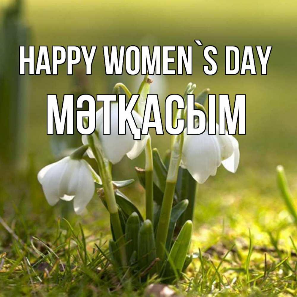 Greetings card с именем, МӘТҚАСЫМ happy women`s day ранние цветы 2 Greetings with text for free download 